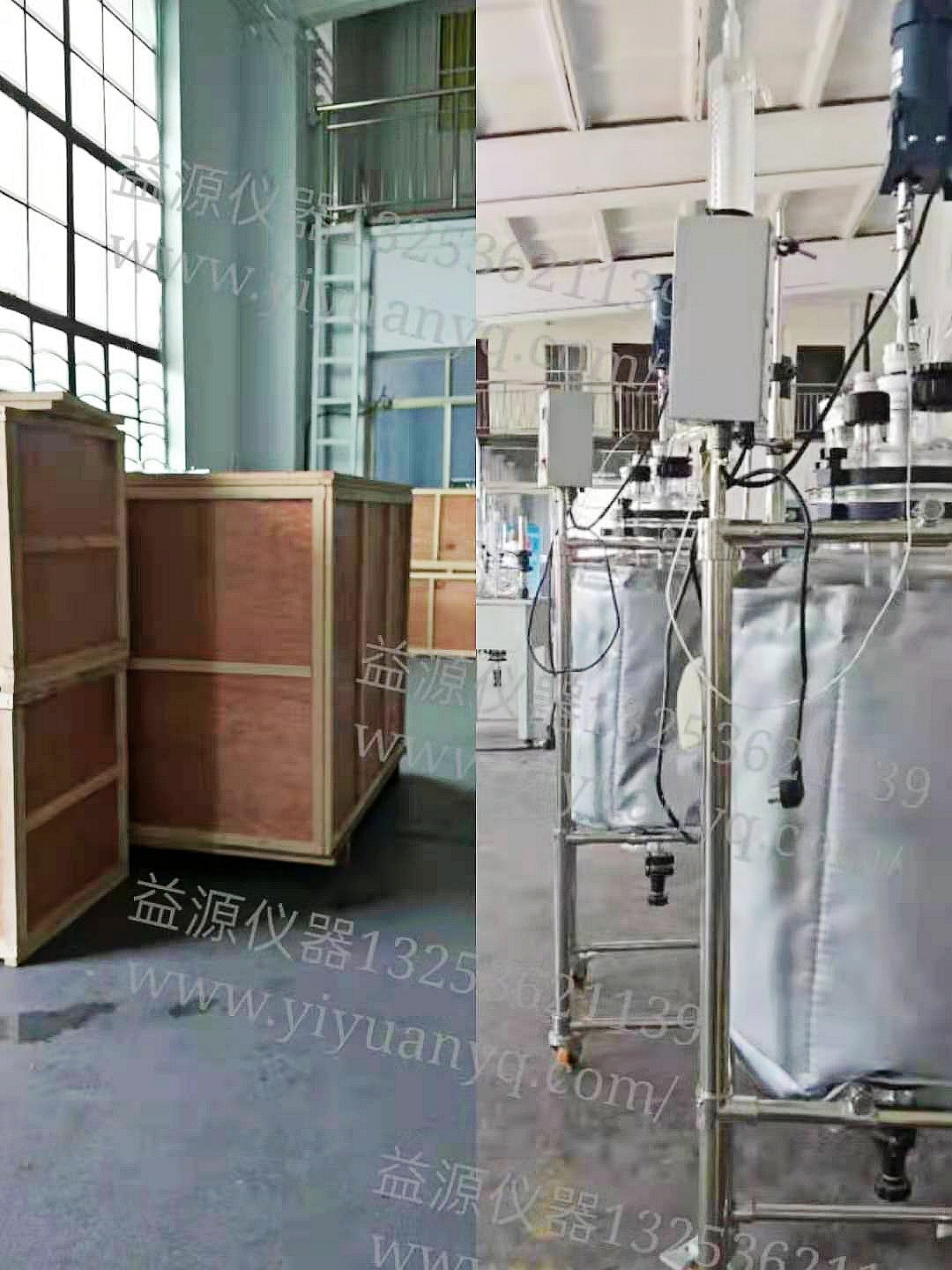 50L加保溫衣雙層玻璃反應釜驗收合格，準備發(fā)貨！